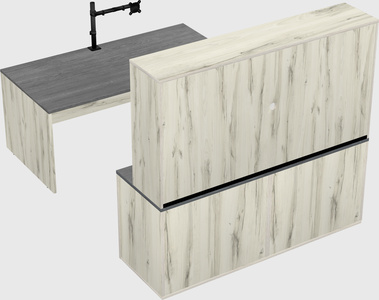 Parallel desk with credenza