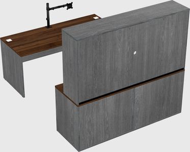 Bureau parallèle avec crédence