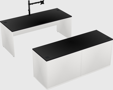 Bureau parallèle avec crédence