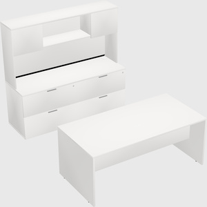 Parallel desk with credenza