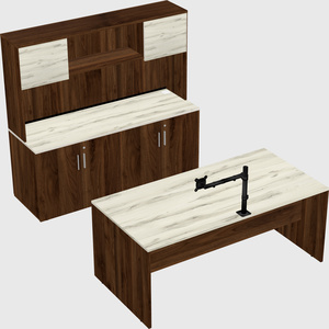 Bureau parallèle avec crédence