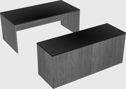 Parallel desk with credenza
