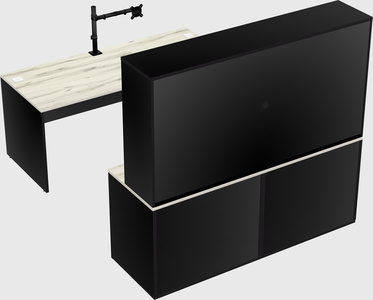 Bureau parallèle avec crédence