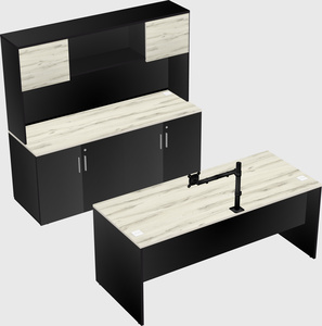 Bureau parallèle avec crédence
