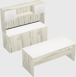 Parallel desk with credenza