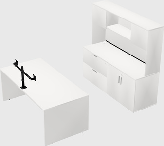 Parallel desk with credenza