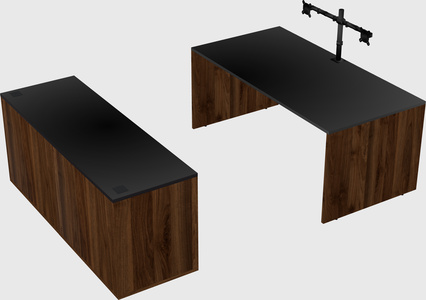 Parallel desk with credenza