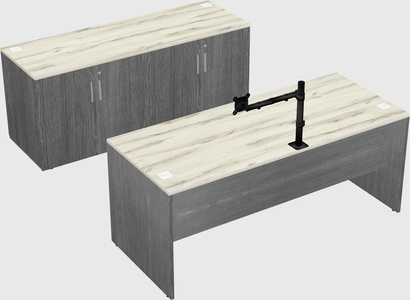 Parallel desk with credenza