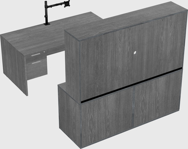 Parallel desk with credenza