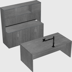 Parallel desk with credenza