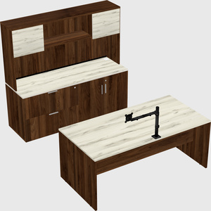 Parallel desk with credenza