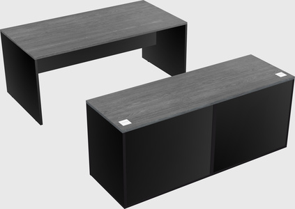 Parallel desk with credenza