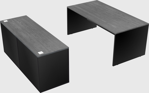 Parallel desk with credenza