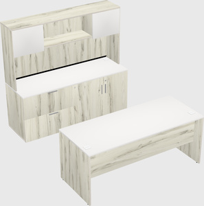 Parallel desk with credenza