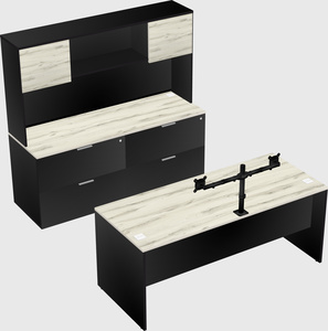 Parallel desk with credenza
