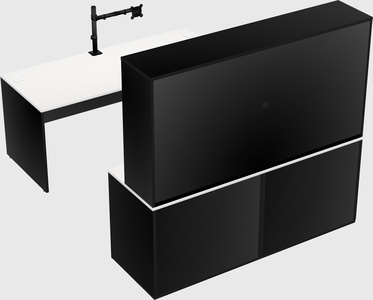 Parallel desk with credenza
