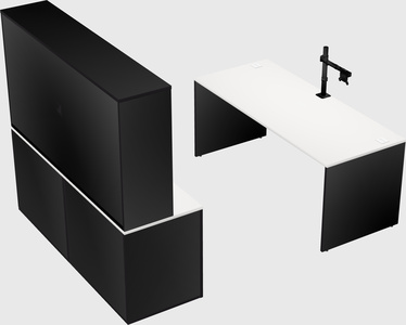 Parallel desk with credenza