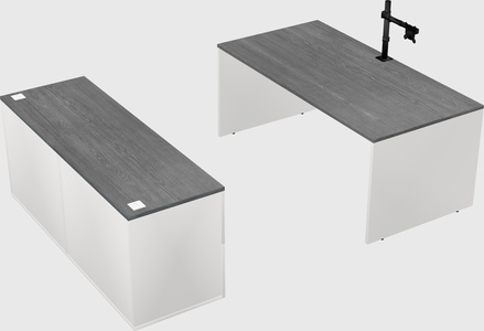 Parallel desk with credenza