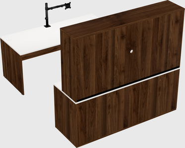 Parallel desk with credenza