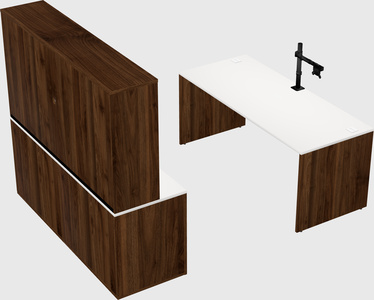 Parallel desk with credenza