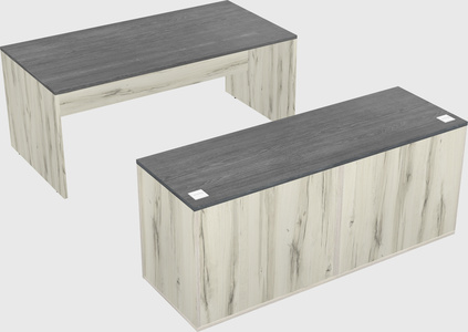 Parallel desk with credenza