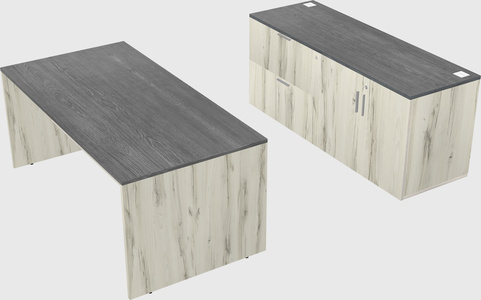 Parallel desk with credenza