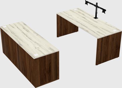 Parallel desk with credenza