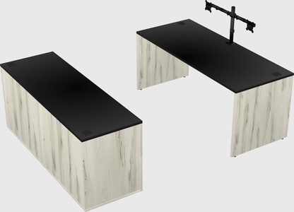 Parallel desk with credenza