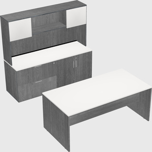 Parallel desk with credenza