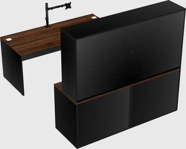 Parallel desk with credenza