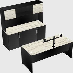 Parallel desk with credenza