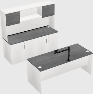 Parallel desk with credenza