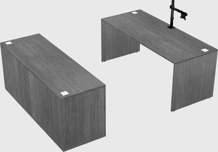 Bureau parallèle avec crédence