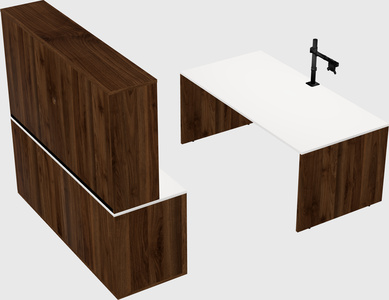 Parallel desk with credenza