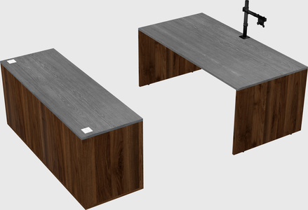 Parallel desk with credenza