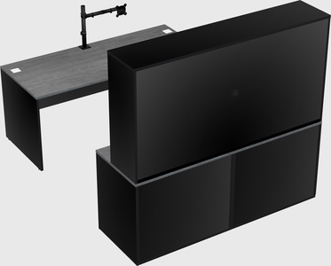 Parallel desk with credenza