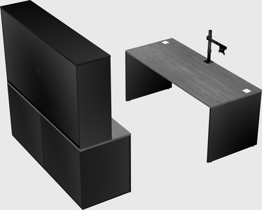 Parallel desk with credenza