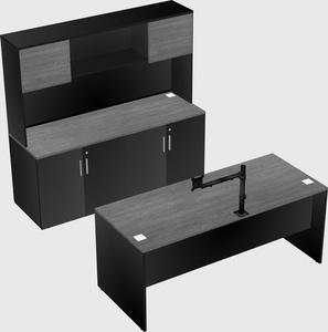 Parallel desk with credenza