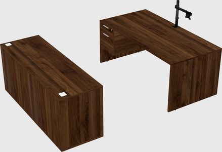 Parallel desk with credenza