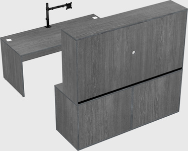 Bureau parallèle avec crédence