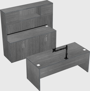 Bureau parallèle avec crédence