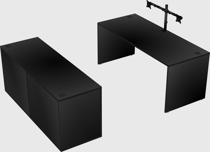 Parallel desk with credenza