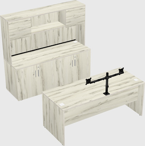 Parallel desk with credenza