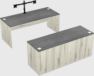 Parallel desk with credenza