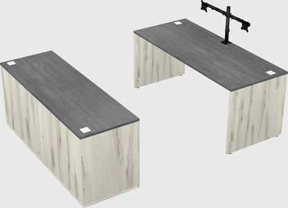 Parallel desk with credenza