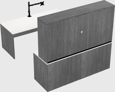 Parallel desk with credenza