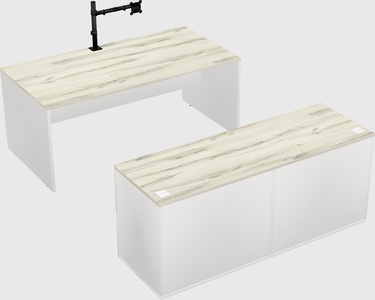 Parallel desk with credenza