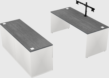 Bureau parallèle avec crédence