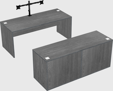 Parallel desk with credenza