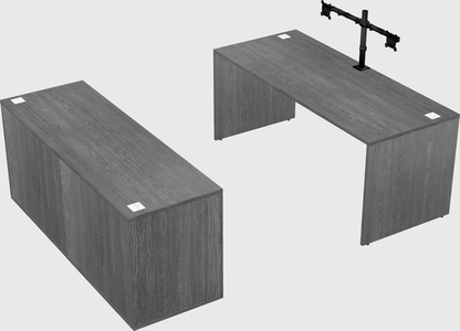Parallel desk with credenza